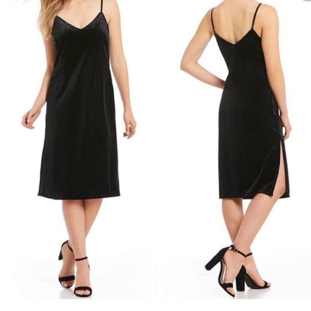 Sanctuary Black Velvet Slip dress.